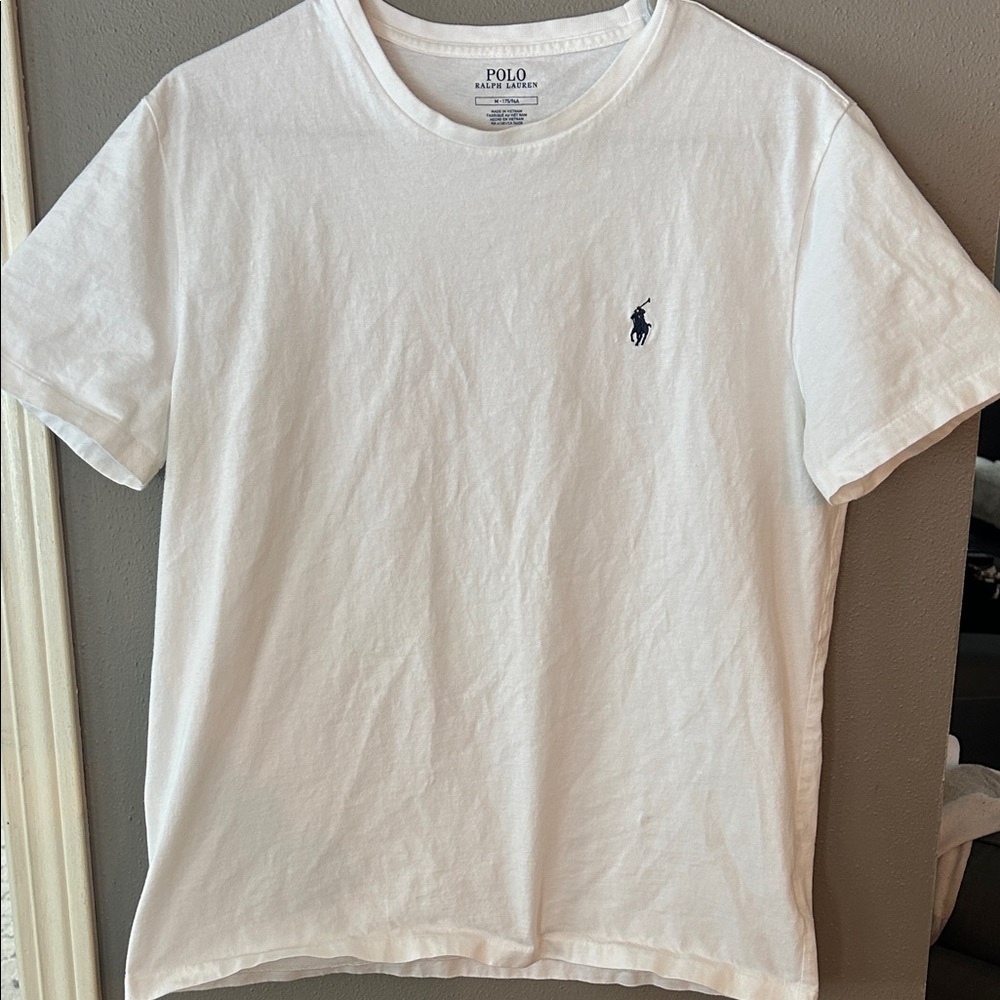Ralph Lauren Classic White Tee with Navy Logo